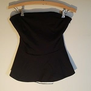 Black strapless top